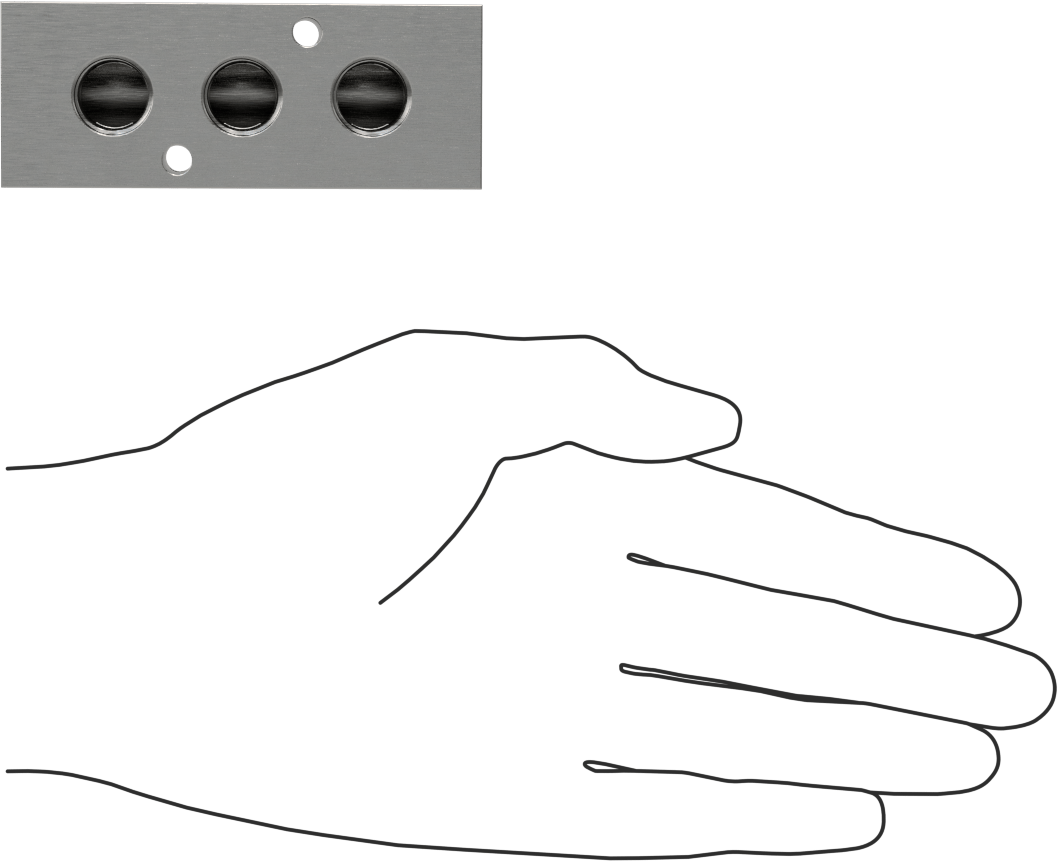 Dik Açılı Akış Dikdörtgen Manifold, 303 Paslanmaz Çelik, 3 Çıkış, 3/8 NPT Giriş x 1/4 NPT Çıkış