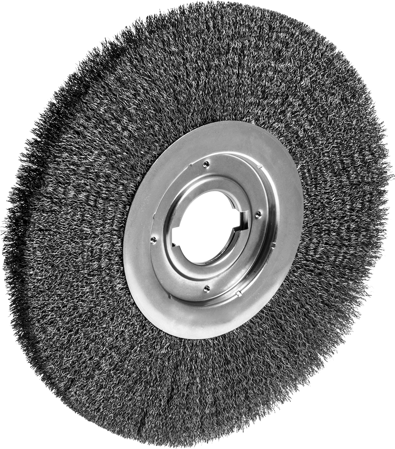 Çelik için Temizleme ve Çapak Alma Fırçası, 12“ Çap x 1-1/4” Kalınlık, 2" Mil, 0,012 inç Çaplı Çelik Kıllar