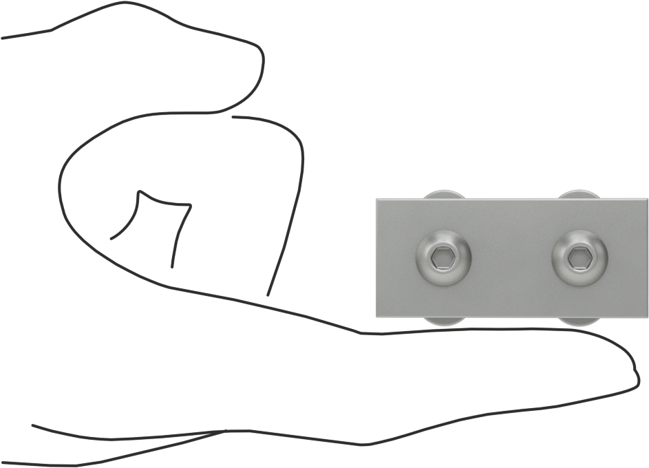 T-Yivli Çerçeve Yapısal Braket, 1" ve 25 mm Yüksek Ray için Yüzey Braketi, Gümüş