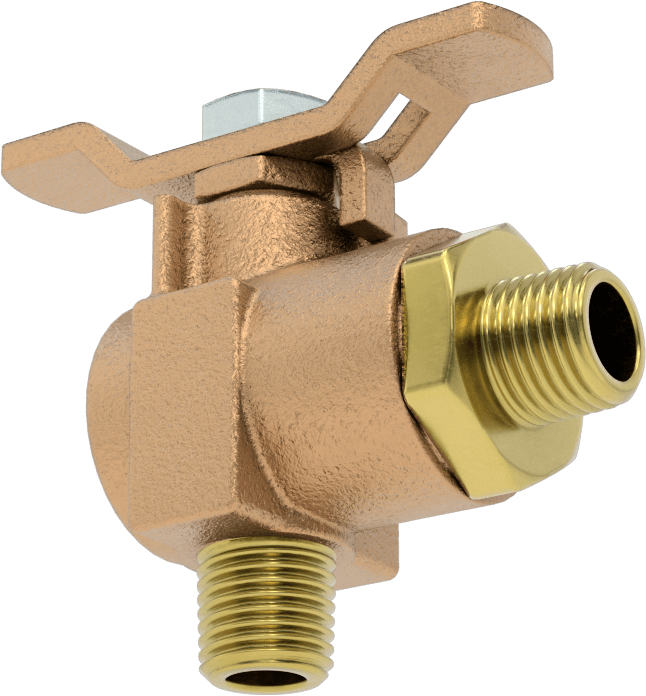 Pirinç Dirsek Açma/Kapama Vanası, 1/4“ NPT Erkek x 1/4” NPT Erkek, T Tutamağı