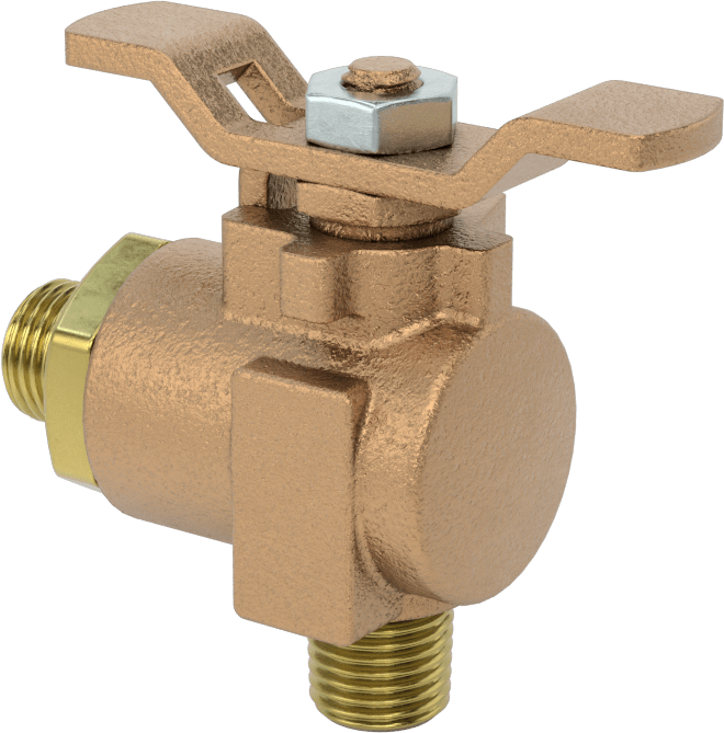 Pirinç Dirsek Açma/Kapama Vanası, 1/4“ NPT Erkek x 1/4” NPT Erkek, T Tutamağı