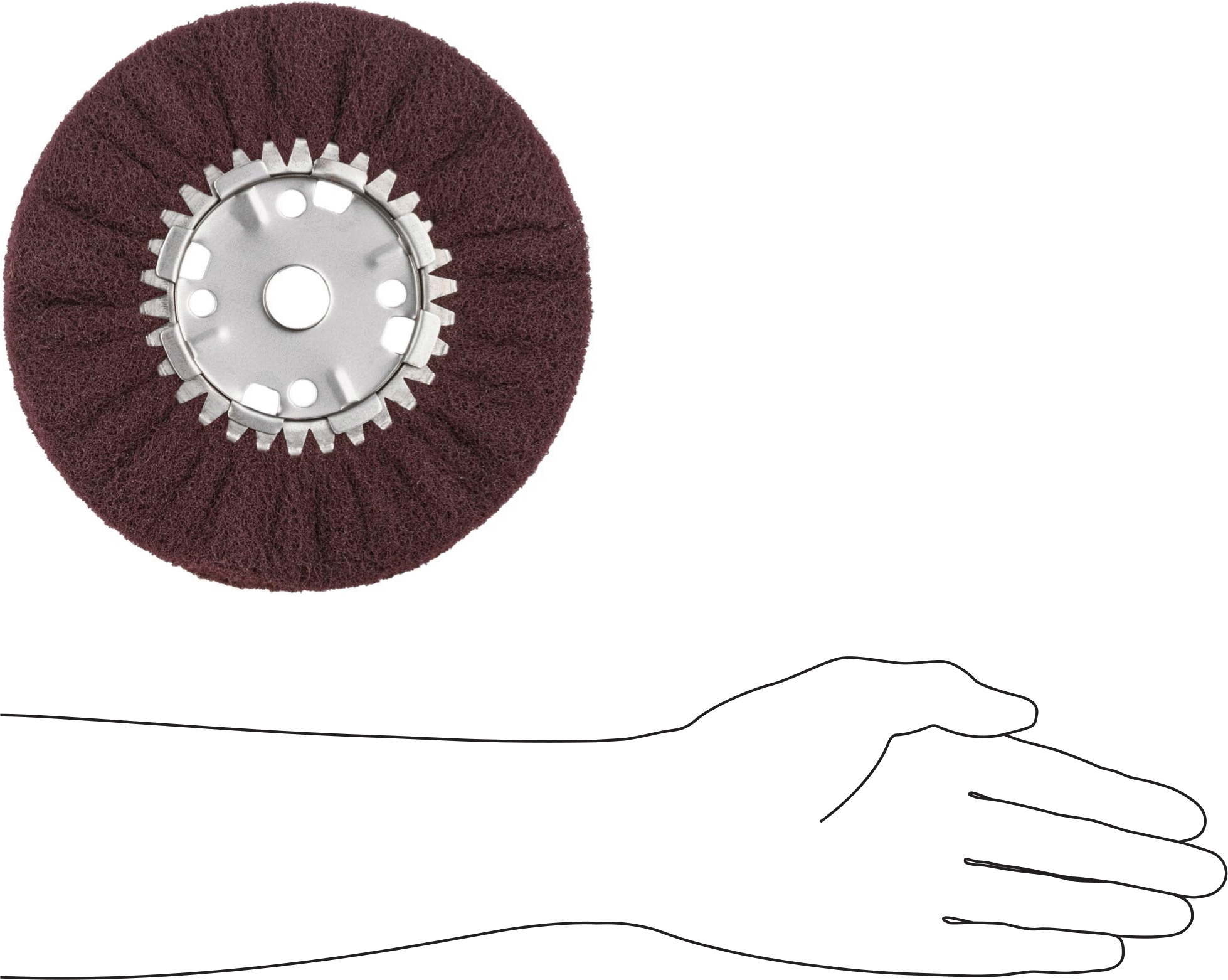Kirlenmeyen Parlatma Tekerleği, Düz Mil için, 120 Kum, 8" Çap