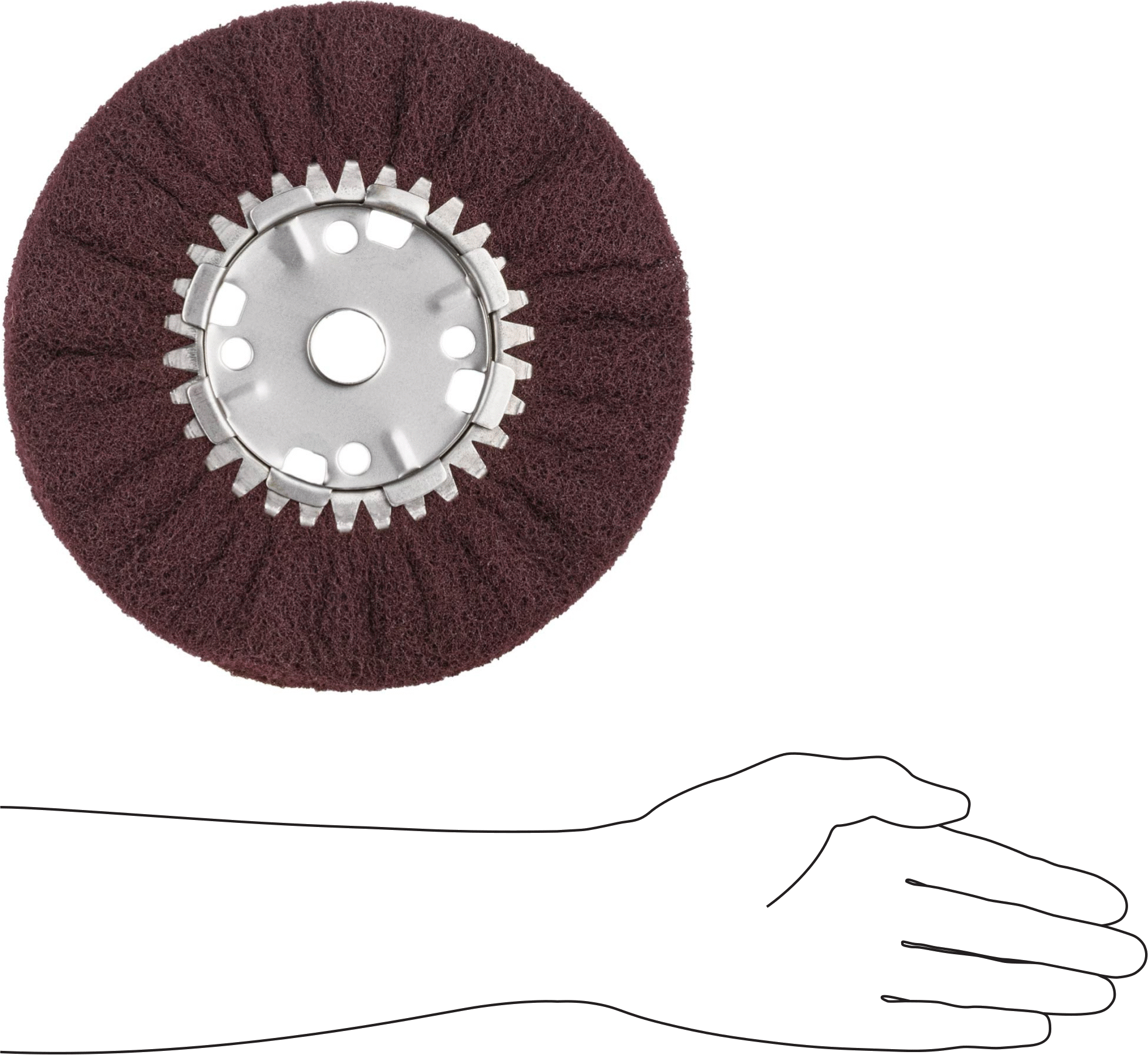 Kirlenmeyen Parlatma Tekerleği, Düz Mil için, 120 Kum, 10" Çap