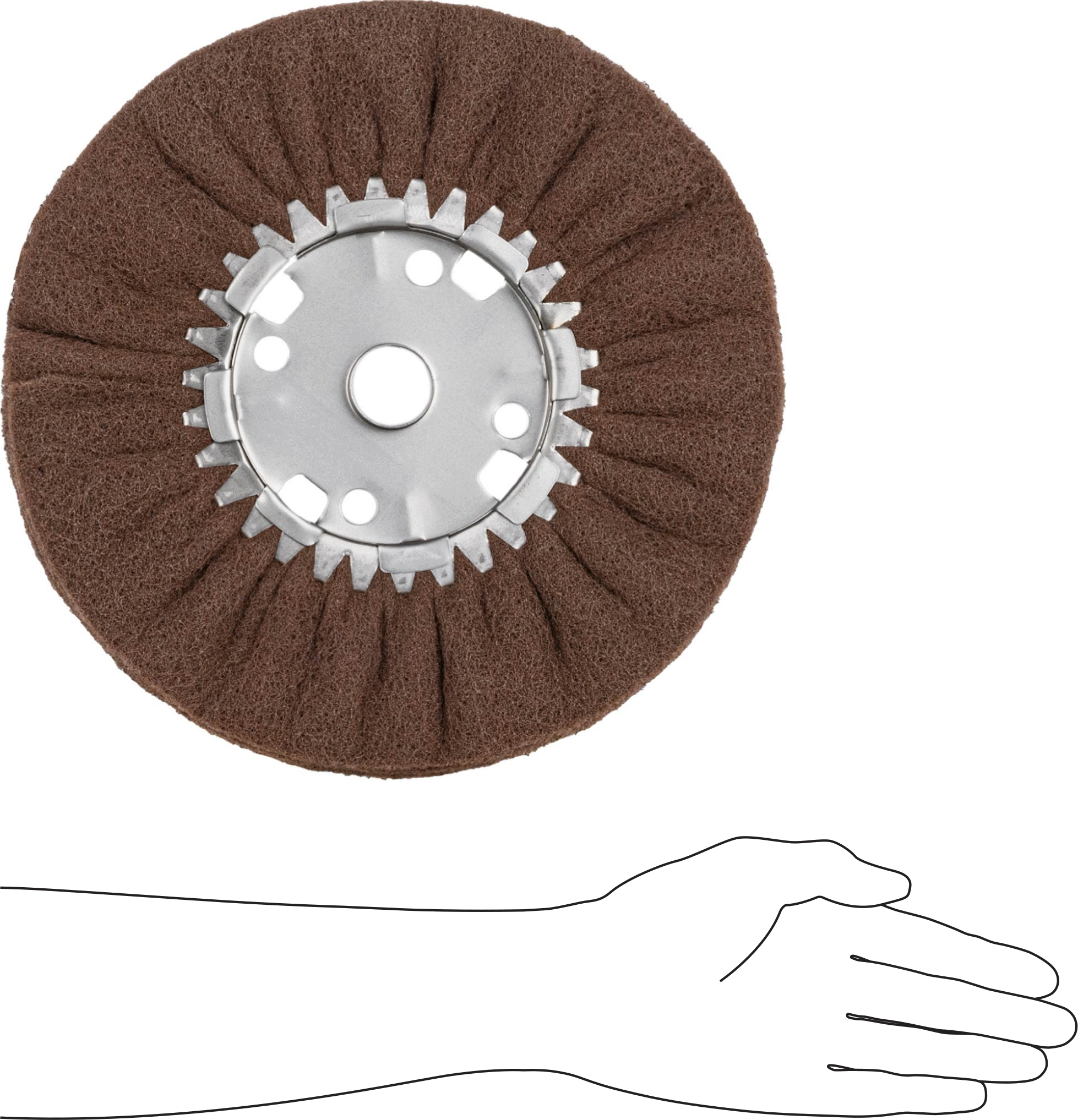 Kirlenmeyen Parlatma Tekerleği, Düz Mil için, 180 Kum, 12" Çap