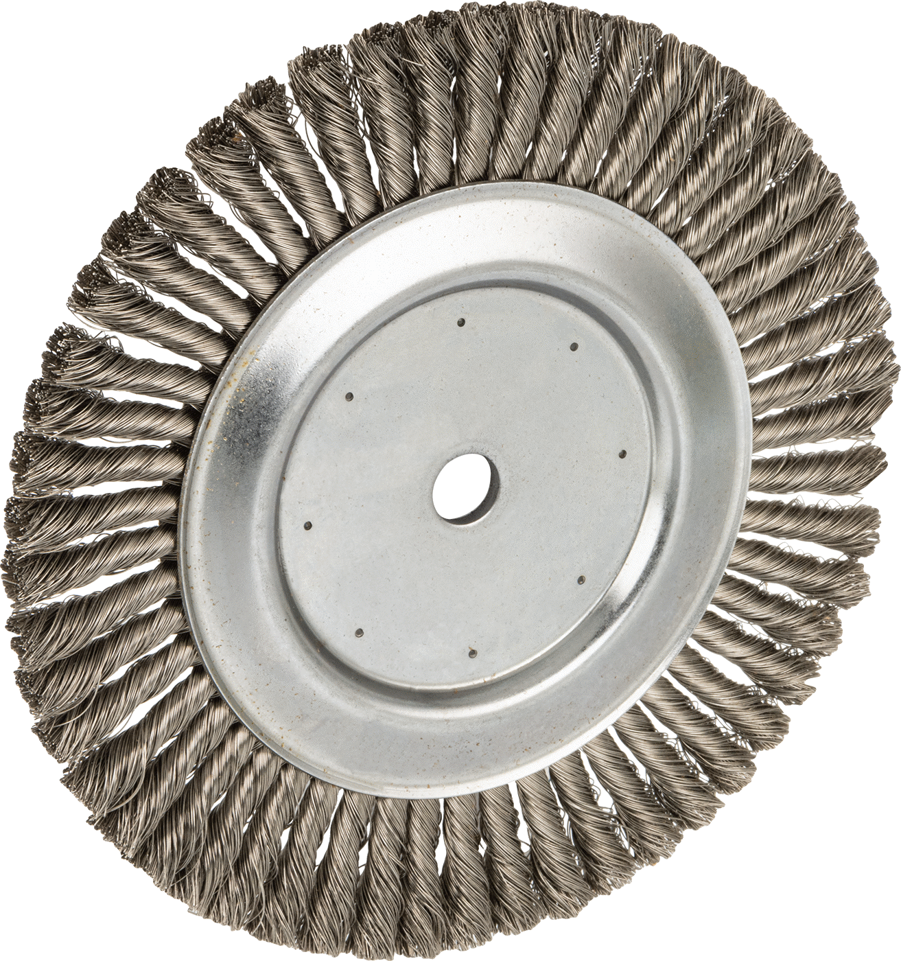 Güçlü Temizleyici Paslanmaz Çelik Tekerlek Fırçası, CNC Makineleri için, 10" Çaplı Fırça, 3/4" Mil