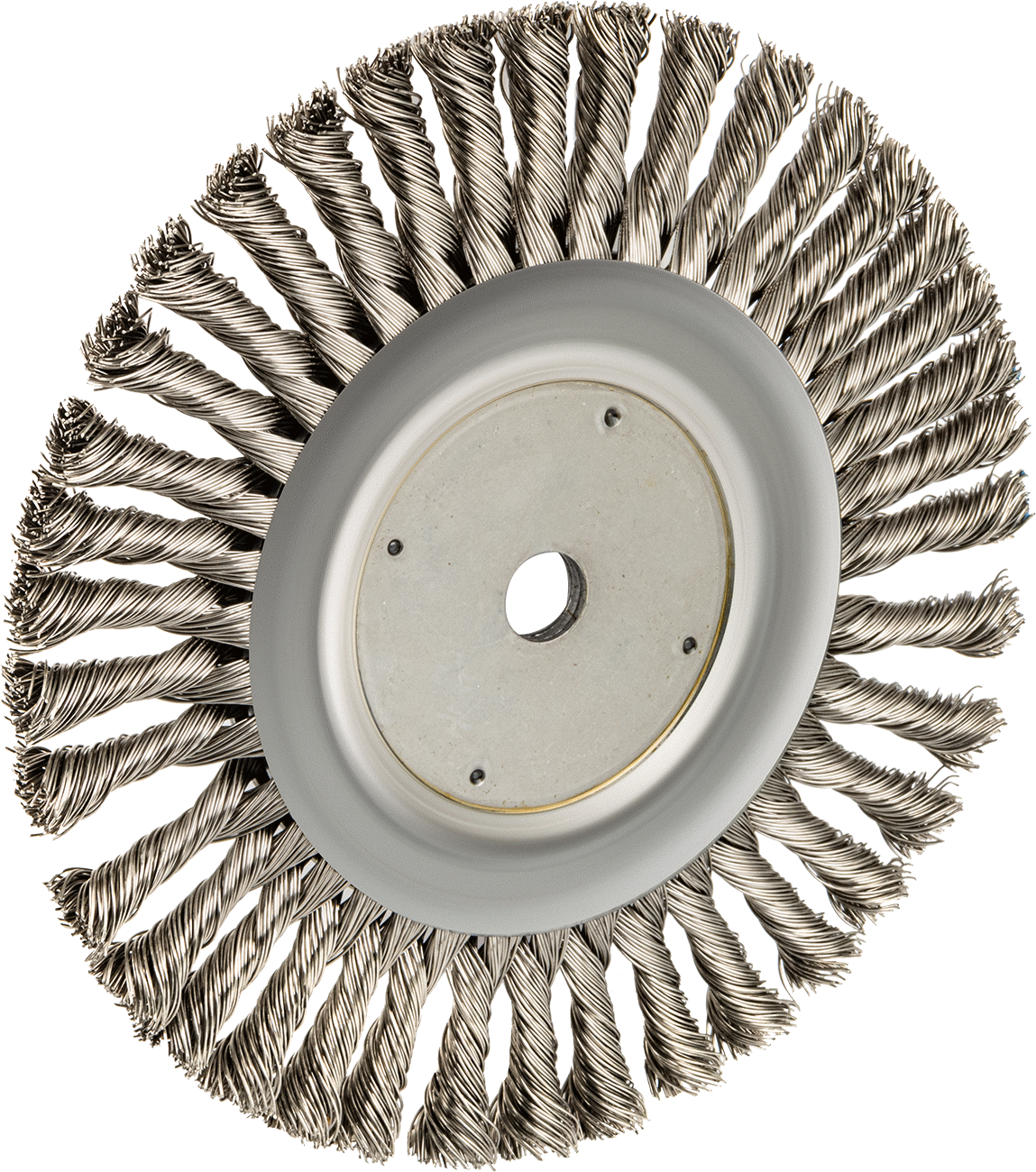 Güçlü Temizleyici Paslanmaz Çelik Tekerlek Fırçası, Hızlı, CNC Makineleri için, 8" Çaplı Fırça, 5/8" Mil