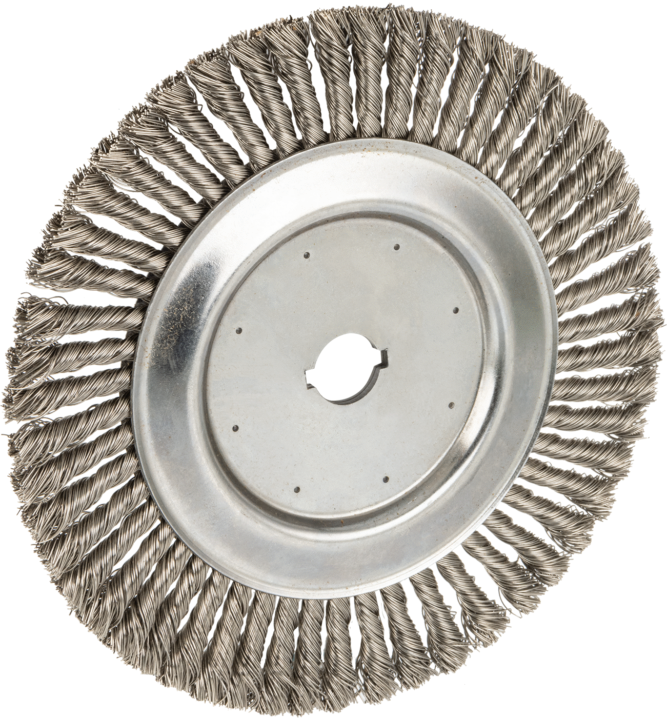 Güçlü Temizleyici Paslanmaz Çelik Tekerlek Fırçası, Hızlı, CNC Makineleri için, 10“ Çap 1/2” Kalınlıkta Fırça