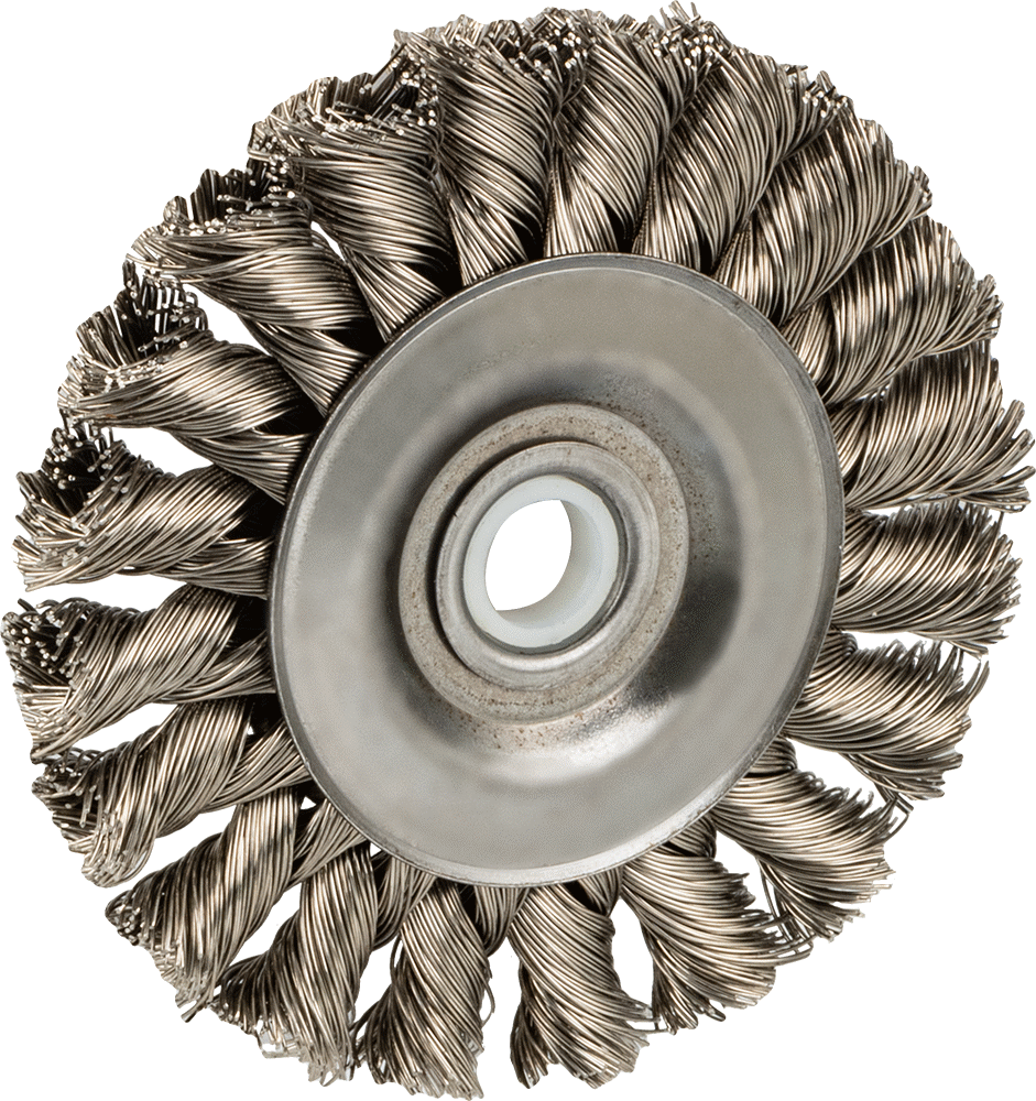 Güçlü Temizleyici Paslanmaz Çelik Tekerlek Fırçası, CNC Makineleri için, 3" Çaplı Fırça, 0,020" Çaplı Kıllar