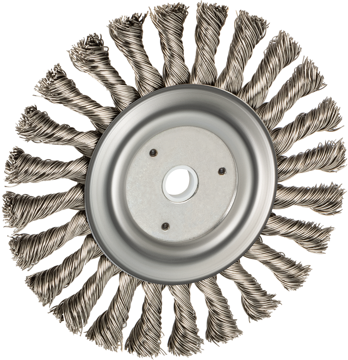 Güçlü Temizleyici Paslanmaz Çelik Tekerlek Fırçası, Hızlı, CNC Makineleri için, 6“ Çapında 3/8” Kalınlığında Fırça