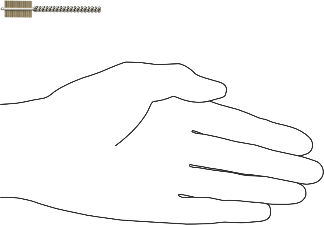 İç Dişler için Boru Fırçası, Çizilmeye Dayanıklı, 5/32" Şaft, 3/8" Fırça, 0,003" Kıllar