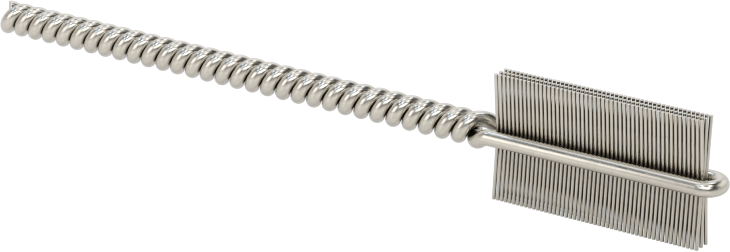 İç Dişler için Boru Fırçası, Ağır Hizmet Tipi, 3/32" Şaft, 5/16" Fırça Çapı, 0,003" Paslanmaz Çelik Kıl