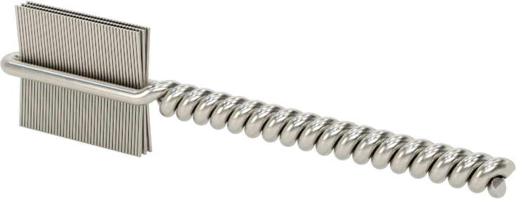 İç Dişler için Boru Fırçası, Ağır Hizmet Tipi, 5/32" Şaft, 1/2" fırça çapı, 0,008" Paslanmaz Çelik Kıl