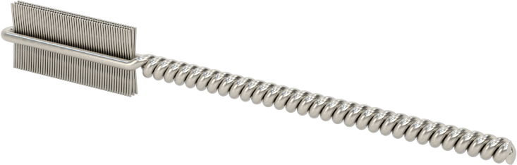 İç Dişler için Boru Fırçası, Ağır Hizmet Tipi, 3/32" Şaft, 1/4" Fırça Çapı, 0,003" Paslanmaz Çelik Kıl