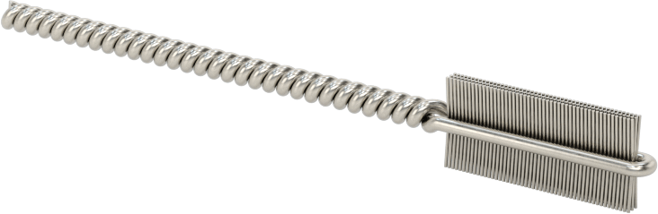 İç Dişler için Boru Fırçası, Ağır Hizmet Tipi, 3/32" Şaft, 1/4" Fırça Çapı, 0,003" Paslanmaz Çelik Kıl