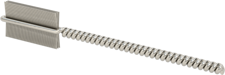 İç Dişler için Boru Fırçası, Ağır Hizmet Tipi, 3/32" Şaft, 5/16" Fırça Çapı, 0,005 inç Paslanmaz Çelik Kıl