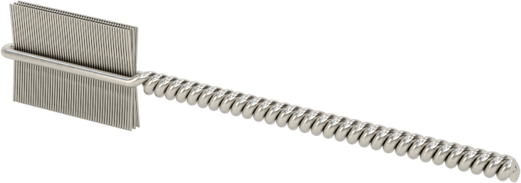 İç Dişler için Boru Fırçası, Ağır Hizmet Tipi, 3/32" Şaft, 3/8" Fırça Çapı, 0,008" Paslanmaz Çelik Kıl
