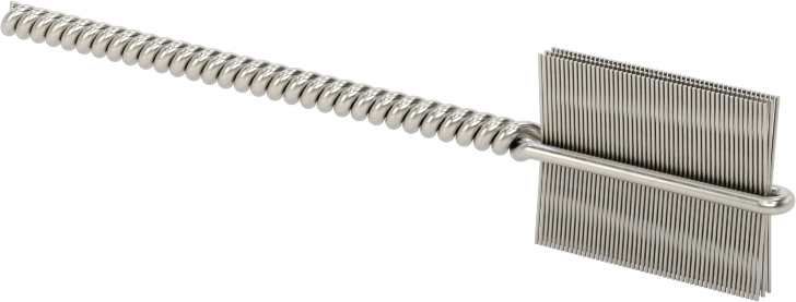 İç Dişler için Boru Fırçası, Ağır Hizmet Tipi, 3/32" Şaft, 7/16" Fırça Çapı, 0,008" Paslanmaz Çelik Kıl