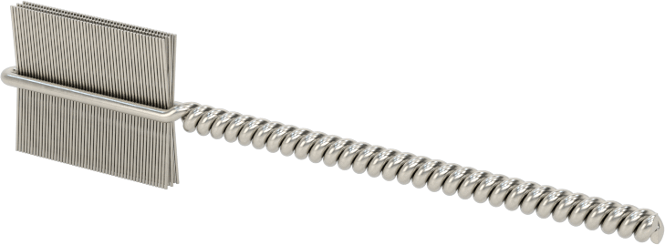 İç Dişler için Boru Fırçası, Ağır Hizmet Tipi, 3/32" Şaft, 7/16" Fırça Çapı, 0,008" Paslanmaz Çelik Kıl