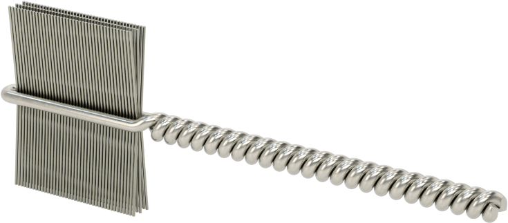 İç Dişler için Boru Fırçası, Ağır Hizmet Tipi, 1/8" Şaft, 3/4" Fırça Çapı, 0,005" Çelik Kıl
