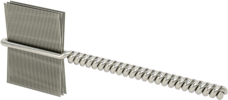 İç Dişler için Boru Fırçası, Ağır Hizmet Tipi, 1/8" Şaft, 3/4" Fırça Çapı, 0,008 inç Çelik Kıl