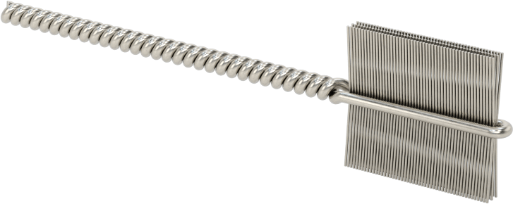 İç Dişler için Boru Fırçası, Ağır Hizmet Tipi, 3/32" Şaft, 1/2" fırça çapı, 0,003" Paslanmaz Çelik Kıl