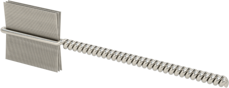 İç Dişler için Boru Fırçası, Ağır Hizmet Tipi, 3/32" Şaft, 1/2" fırça çapı, 0,003" Paslanmaz Çelik Kıl