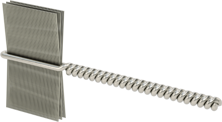 İç Dişler için Boru Fırçası, Ağır Hizmet Tipi, 1/8" Şaft, 1" Fırça Çapı, 0,005" Çelik Kıl