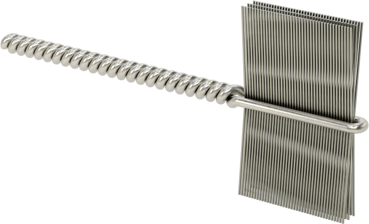 İç Dişler için Boru Fırçası, Ağır Hizmet Tipi, 1/8" Şaft, 1" Fırça Çapı, 0,005" Çelik Kıl