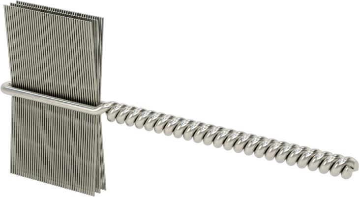İç Dişler için Boru Fırçası, Ağır Hizmet Tipi, 1/8" Şaft, 1" Fırça Çapı, 0,008 inç Çelik Kıl