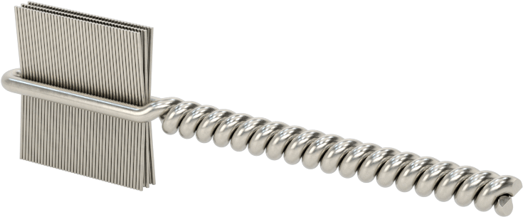 İç Dişler için Boru Fırçası, Ağır Hizmet Tipi, 5/32" Şaft, 5/8" Fırça Çapı, 0,003" Paslanmaz Çelik Kıl