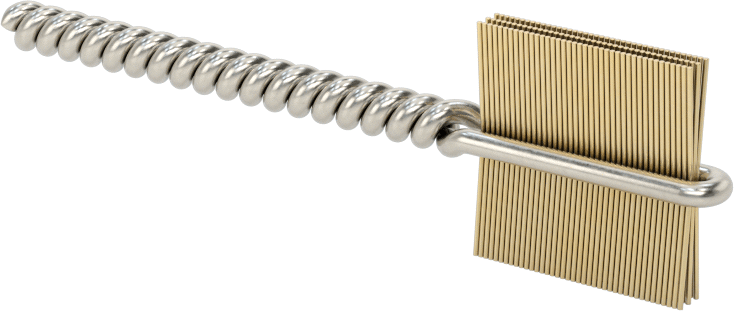 İç Dişler için Boru Fırçası, Çizilmeye Dayanıklı, 5/32" Şaft, 5/8" Fırça, 0,003" Kıllar