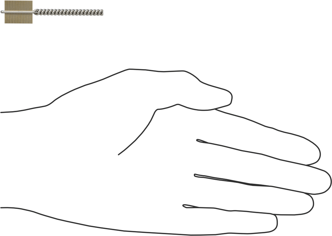 İç Dişler için Boru Fırçası, Çizilmeye Dayanıklı, 5/32" Şaft, 1/2" fırça, 0,003" Kıllar