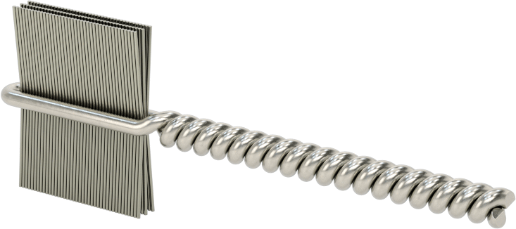 İç Dişler için Boru Fırçası, Ağır Hizmet Tipi, 5/32" Şaft, 3/4" Fırça Çapı, 0,003" Çelik Kıl