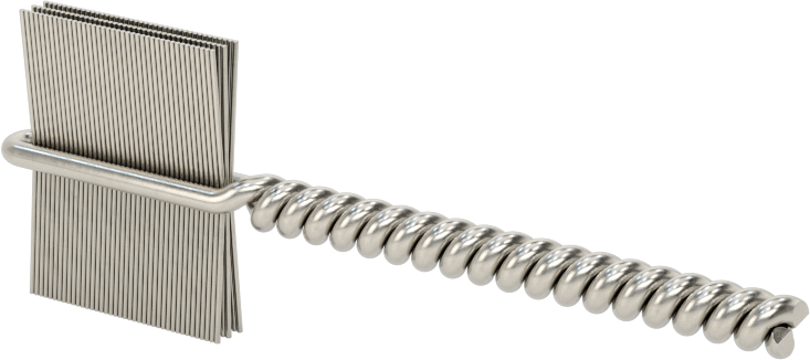 İç Dişler için Boru Fırçası, Ağır Hizmet Tipi, 5/32" Şaft, 3/4" Fırça Çapı, 0,003" Paslanmaz Çelik Kıl
