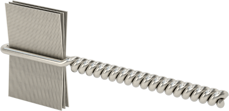 İç Dişler için Boru Fırçası, Ağır Hizmet Tipi, 5/32" Şaft, 7/8" Fırça Çapı, 0,003" Paslanmaz Çelik Kıl