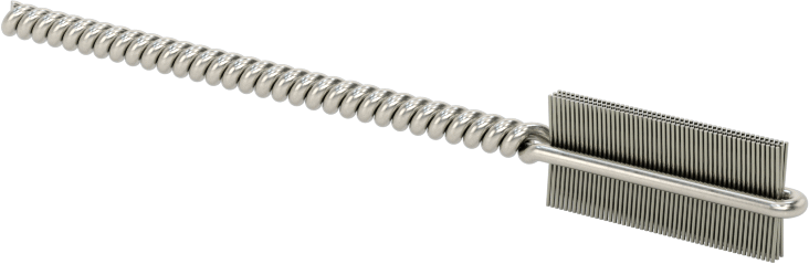 İç Dişler için Boru Fırçası, Ağır Hizmet Tipi, 3/32" Şaft, 1/4" Fırça Çapı, 0,005 inç Paslanmaz Çelik Kıl