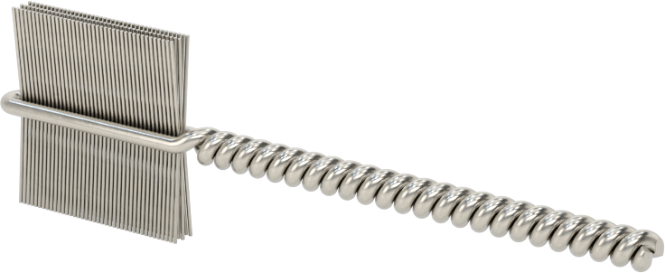 İç Dişler için Boru Fırçası, Ağır Hizmet Tipi, 1/8" Şaft, 5/8" Fırça Çapı, 0,005 inç Paslanmaz Çelik Kıl
