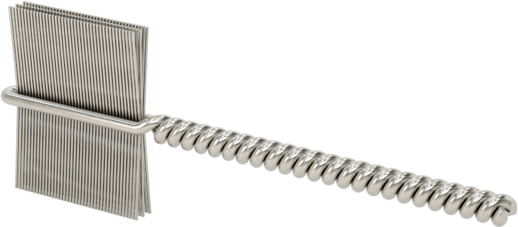 İç Dişler için Boru Fırçası, Ağır Hizmet Tipi, 1/8" Şaft, 3/4" Fırça Çapı, 0,005 inç Paslanmaz Çelik Kıl