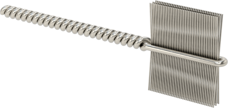 İç Dişler için Boru Fırçası, Ağır Hizmet Tipi, 1/8" Şaft, 3/4" Fırça Çapı, 0,005 inç Paslanmaz Çelik Kıl