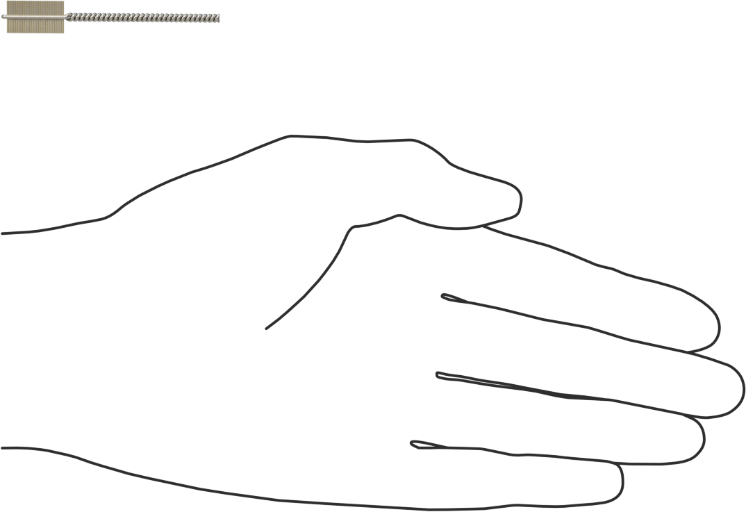 İç Dişler için Boru Fırçası, Çizilmeye Dayanıklı, 3/32" Şaft, 5/16" Fırça, 0,003" Kıllar