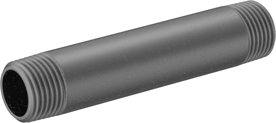 Galvanizli Çelik Standart Cidarlı Borusu Nipeli, Her İki Ucu Dişli, 1/2 BSPT, 4" Uzunluk