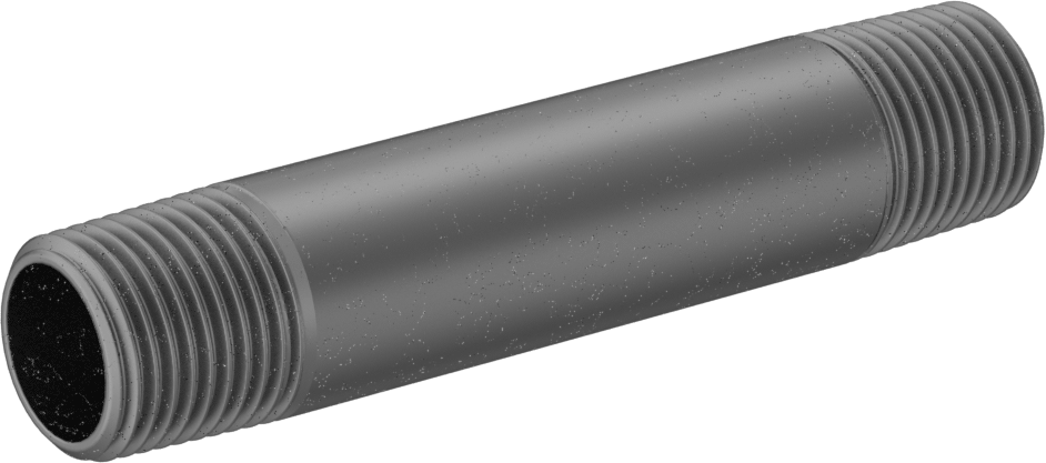 Galvanizli Çelik Standart Cidarlı Borusu Nipeli, Her İki Ucu Dişli, 1/2 BSPT, 4" Uzunluk