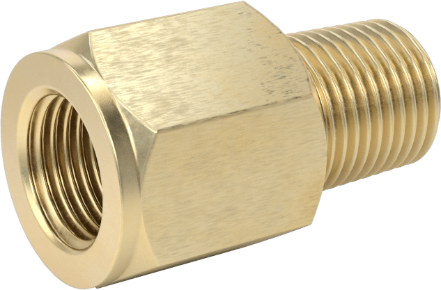 İngiliz Standardı Aşırı Basınçlı Pirinç Bağlantı Parçası, Düz Adaptör, 1/8 BSPP Dişi x NPT Erkek