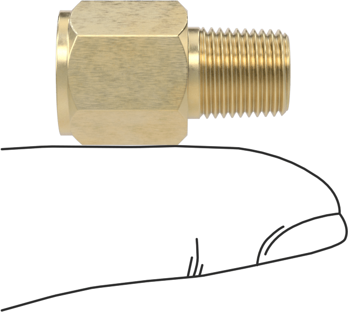 İngiliz Standardı Aşırı Basınçlı Pirinç Bağlantı Parçası, Düz Adaptör, 1/8 BSPP Dişi x NPT Erkek