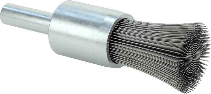 Dar Alanlar için 3/4" Uzun Şaftlı Uç Fırçası, 0,008“ Çaplı Çelik Kıllara Sahip 1/2” Fırça Çapı