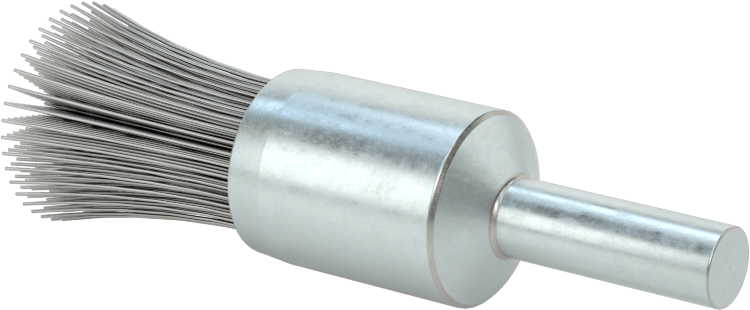Dar Alanlar için 3/4" Uzun Şaftlı Uç Fırçası, 0,010“ Çaplı Çelik Kıllara Sahip 1/2” Fırça Çapı