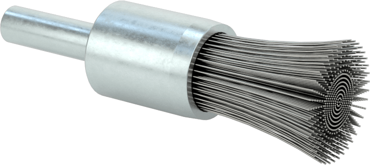 Dar Alanlar için 3/4" Uzun Şaftlı Uç Fırçası, 0,010“ Çaplı Çelik Kıllara Sahip 1/2” Fırça Çapı