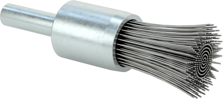 Dar Alanlar için 3/4" Uzun Şaftlı Uç Fırçası, 0,008“ Çaplı Çelik Kıllara Sahip 1/2” Fırça Çapı