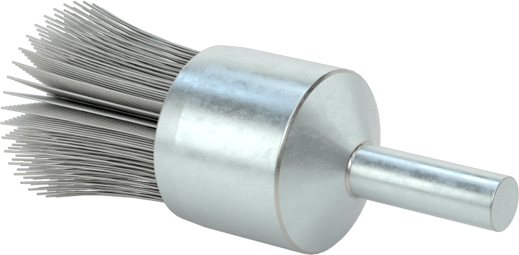Dar Alanlar için 3/4" Uzun Şaftlı Uç Fırçası, 3/4“ Fırça Çapı, 0,010” Çaplı Çelik Kıllar