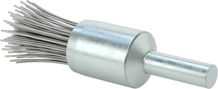 Dar Alanlar için 3/4" Uzun Şaftlı Uç Fırçası, 0,020“ Çaplı Çelik Kıllara Sahip 1/2” Fırça Çapı
